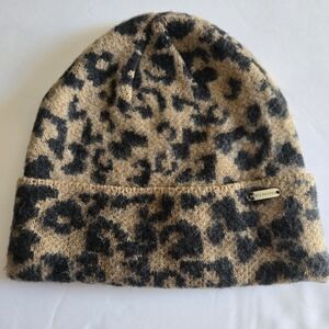 Steve Madden Black and Tan Knit Beanie